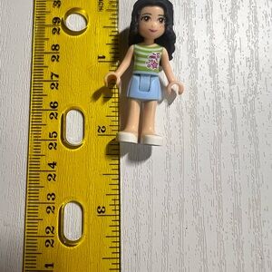 LEGO friend Mini Doll Figure with Blue Skirt and Black Hair